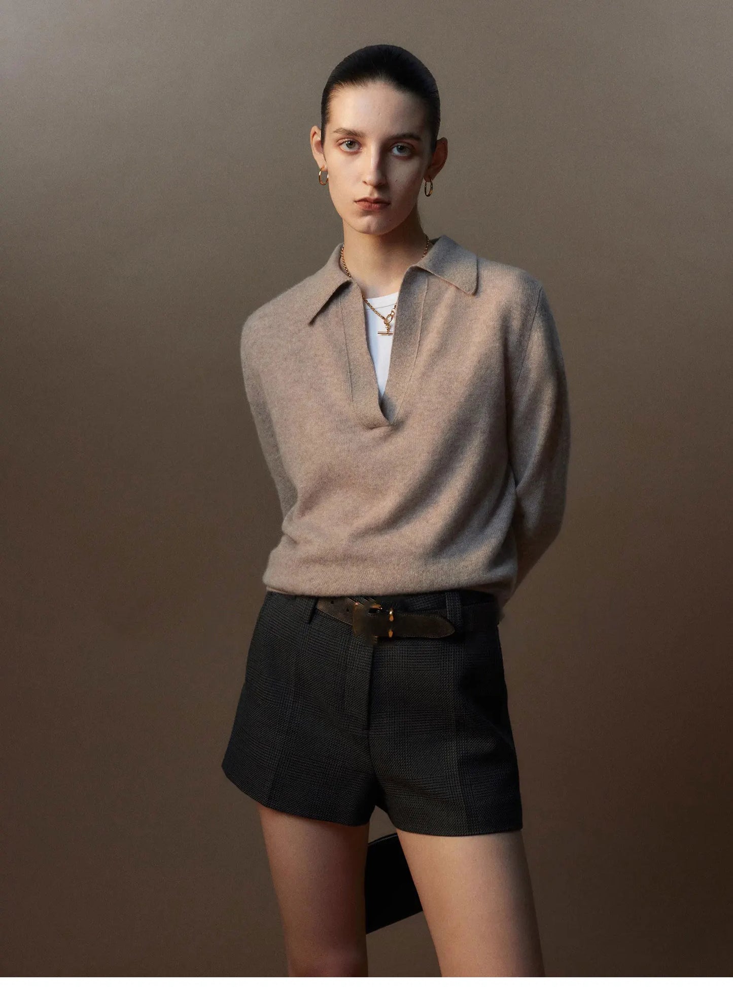 Diana Pure Cashmere Polo Sweater