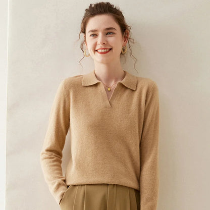 Aurora Cashmere Long-Sleeve Polo