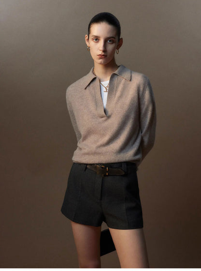 Diana Pure Cashmere Polo Sweater