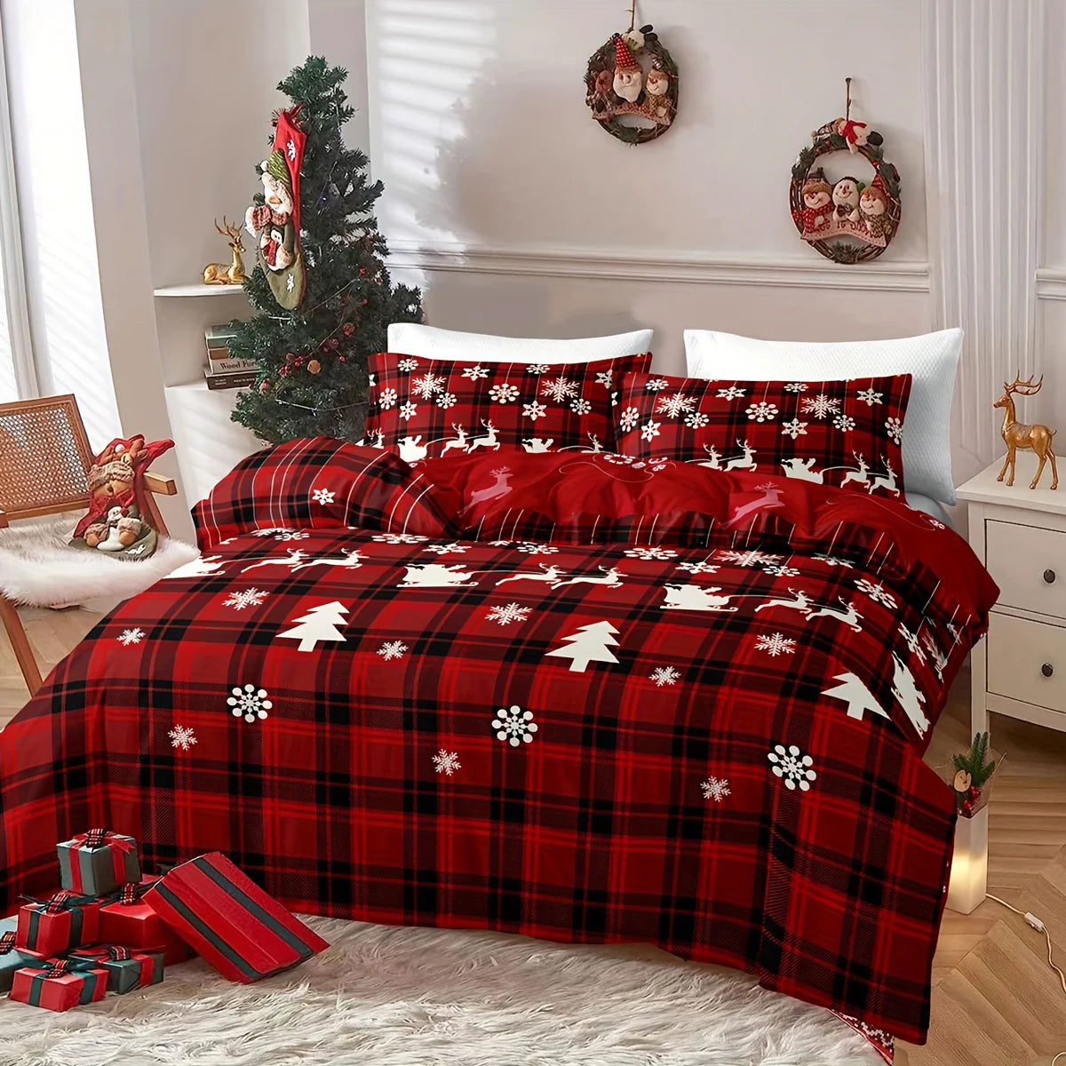 3 Pieces Christmas Bedding Set