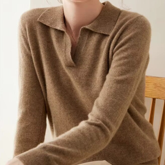 Aurora Cashmere Long-Sleeve Polo