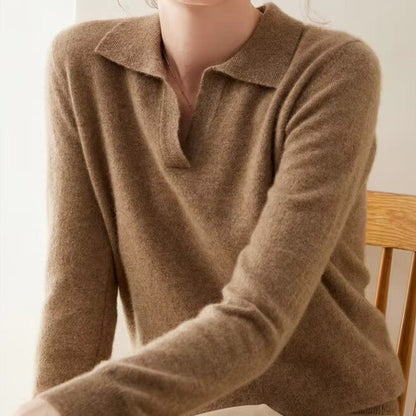 Aurora Cashmere Long-Sleeve Polo