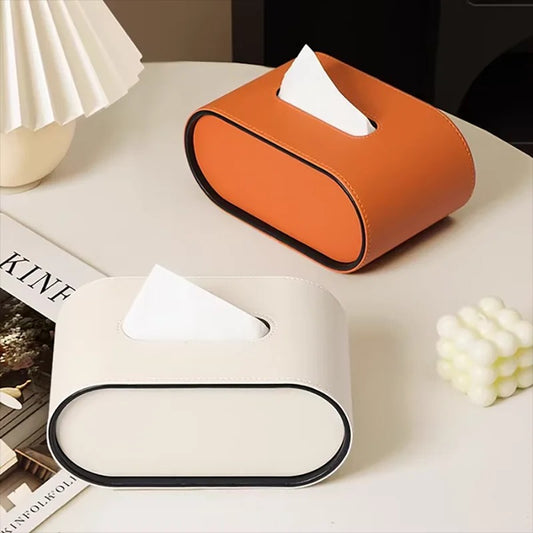 Amara Leather Tissue Box
